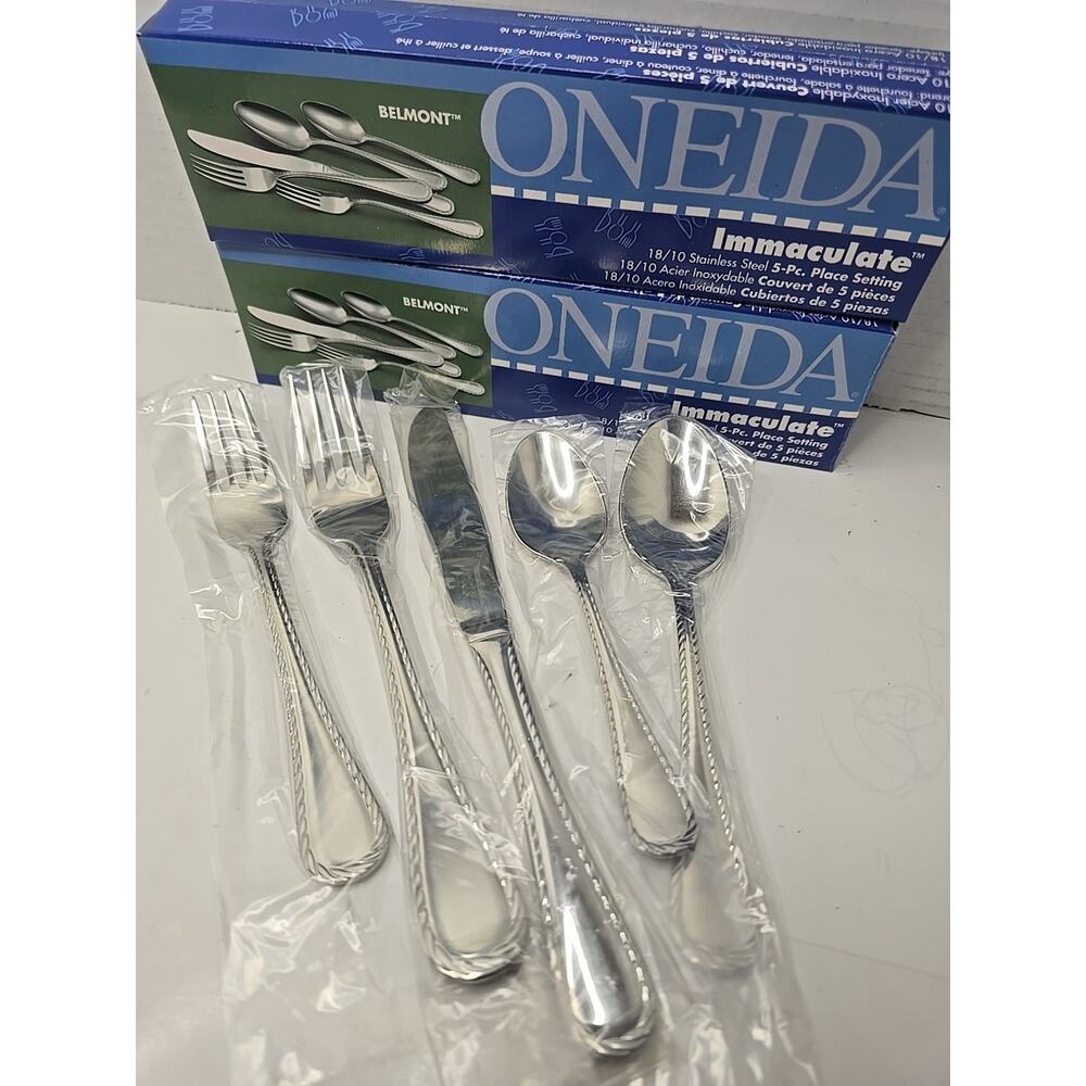 ONEIDA Belmont Immaculate 18/10 Stainless Steel 10 Piece Flatware Service for 2